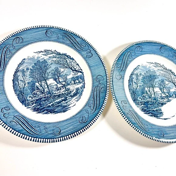 2 Currier & Ives Old Gist Mill Plates - Picture 3 of 8